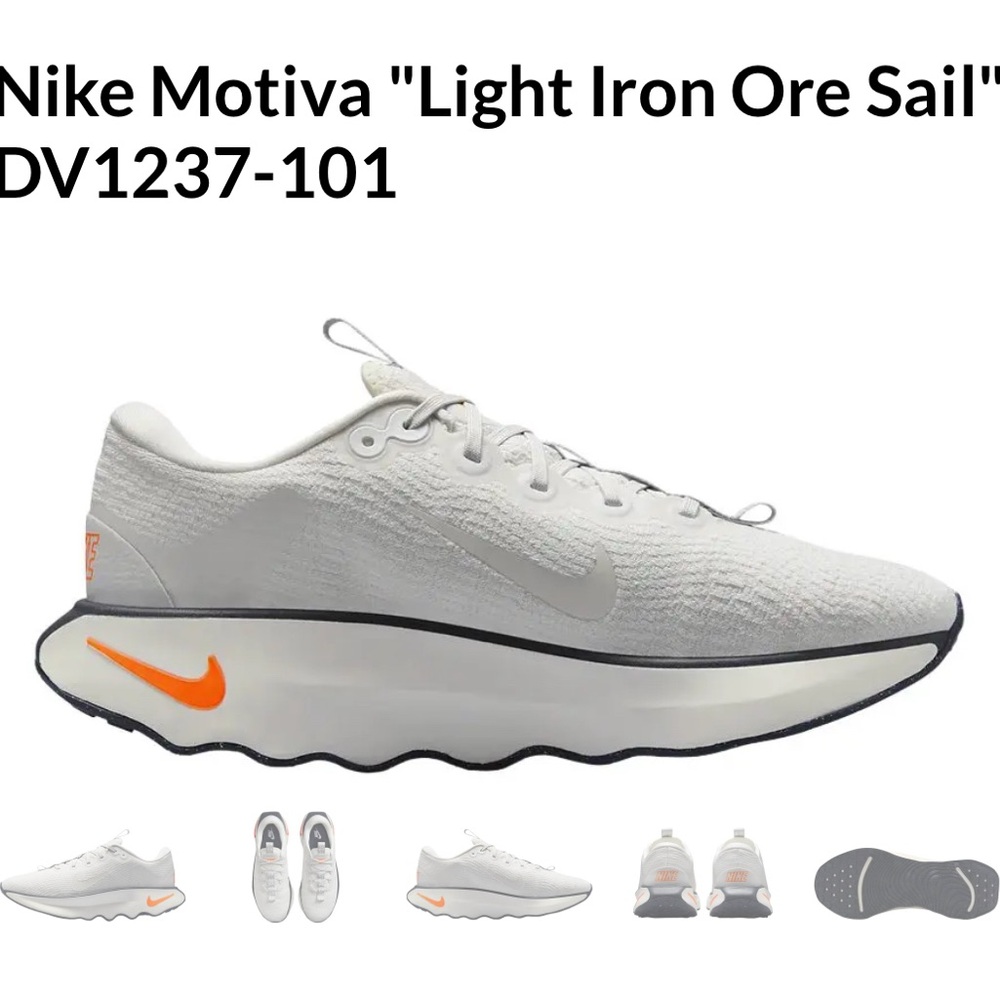 Nike White and Orange Athletic Shoes with Modern Design